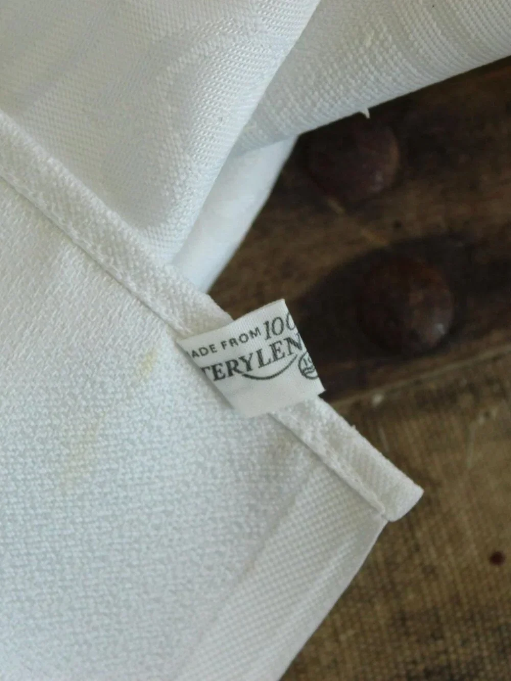 Vintage 1980s 1990s Tablecloth, English White Damask Rectangular, 53
